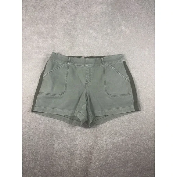 Spanx 5" Stretch Twill Shorts olive Size XL 20318 - Picture 1 of 9
